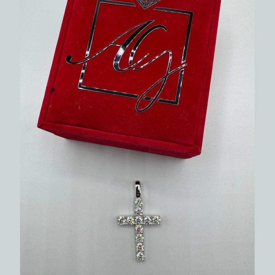 Moissanite Cross Pendant Necklace